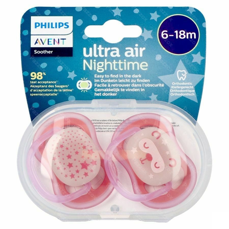 Philips Avent Fopspeen Air Night Girls 2 Stuks +6m 