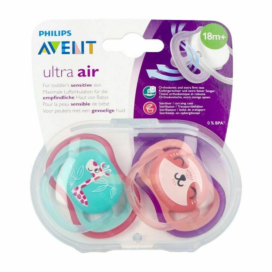 Philips Avent Fopspeen +18m Air Girl Giraf Poes