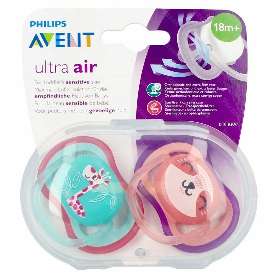 Philips Avent Fopspeen +18m Air Girl Giraf Poes