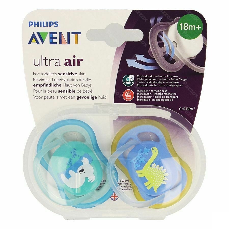 Philips Avent Sucette 18m Air Boy Koala Dino Pazzox Philips Avent Sucette 18m Air Boy Koala Dino Pazzox