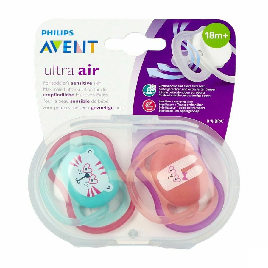 Philips Avent Fopspeen Air Girl Tijger Konijn +18m