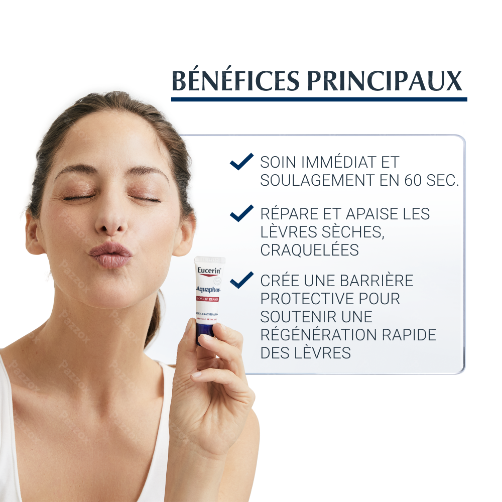 Eucerin Aquaphor Réparateur Lèvres SOS Sèches et Craquelée 10ml