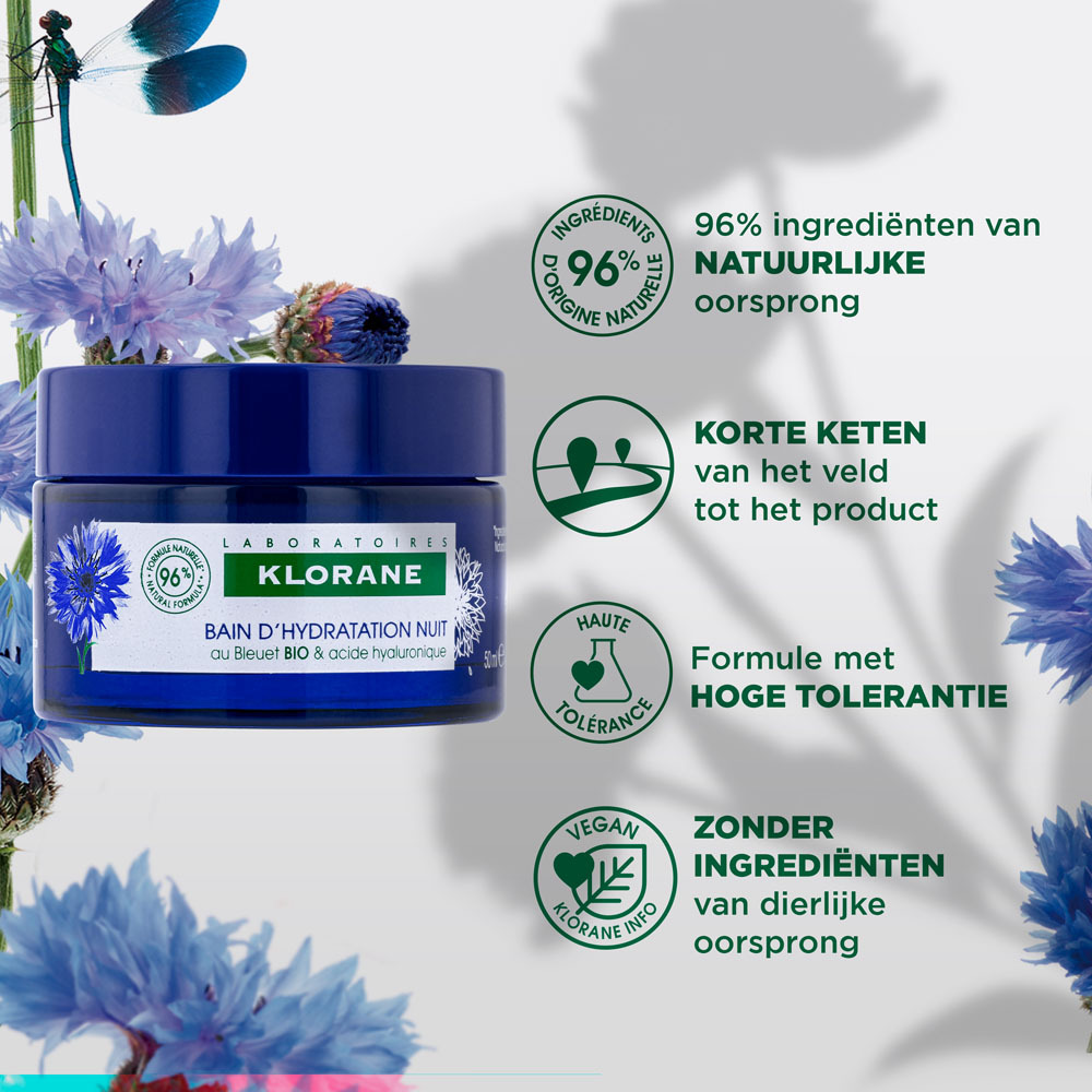 Klorane Gezicht Korenbloem Nacht Hydra Bad 50ml