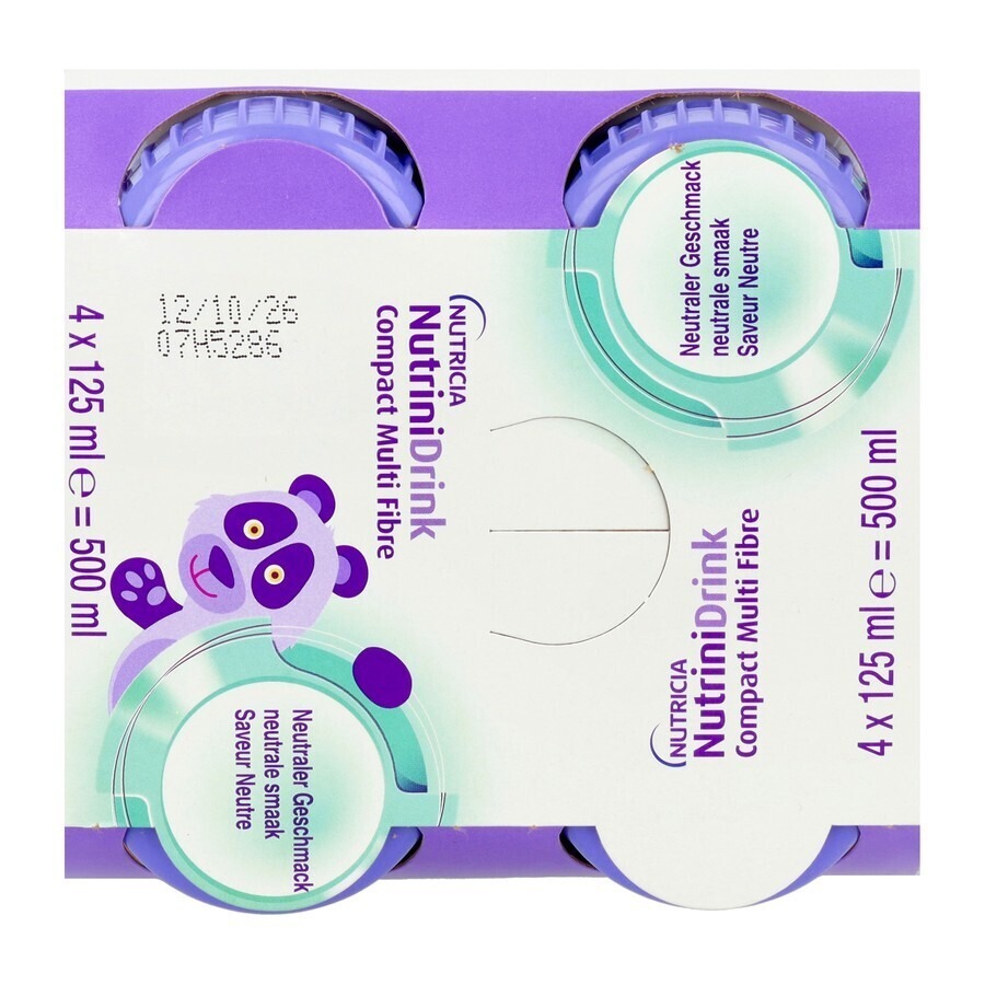 NutriniDrink Compact Multi Fibre Goût Neutre Bouteilles 4x125ml