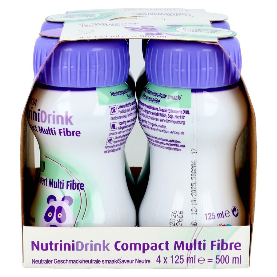 NutriniDrink Compact Multi Fibre Goût Neutre Bouteilles 4x125ml