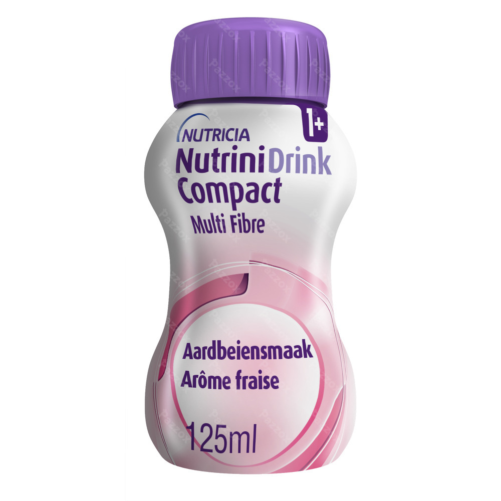 NutriniDrink Compact Multi Fibre Aardbeiensmaak 4x125ml