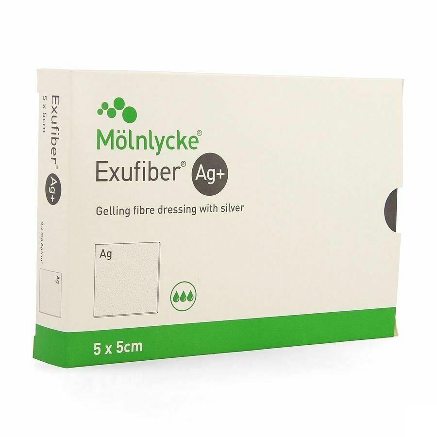 Exufiber Ag Gel.fibre Dressing Ster 5 X 5cm 10