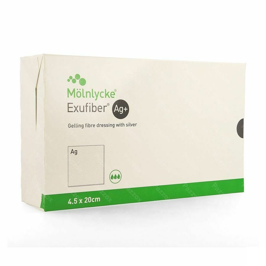 Exufiber Ag Gel.fibre Dressing St Meche 4,5x20 10