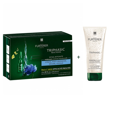 Furterer Triphasic Reactional Amp 12x5ml + Gratis Shampoo 100ml