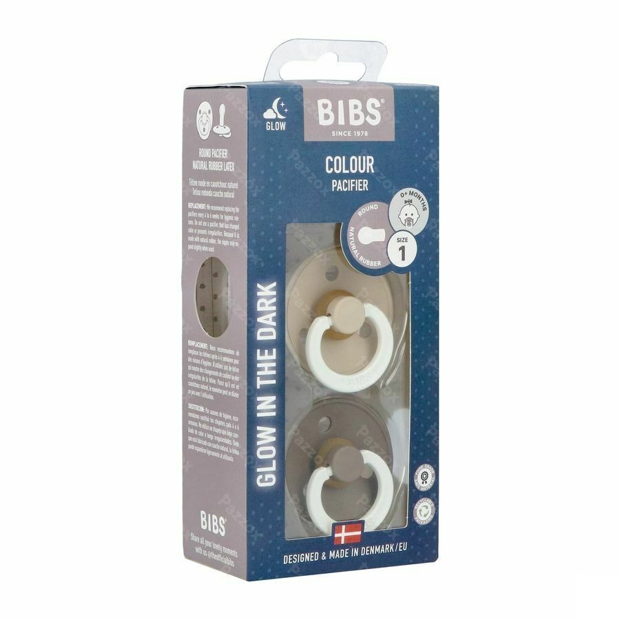 Bibs 1 Tetine Duo Glow In Dark Vanilla/oak