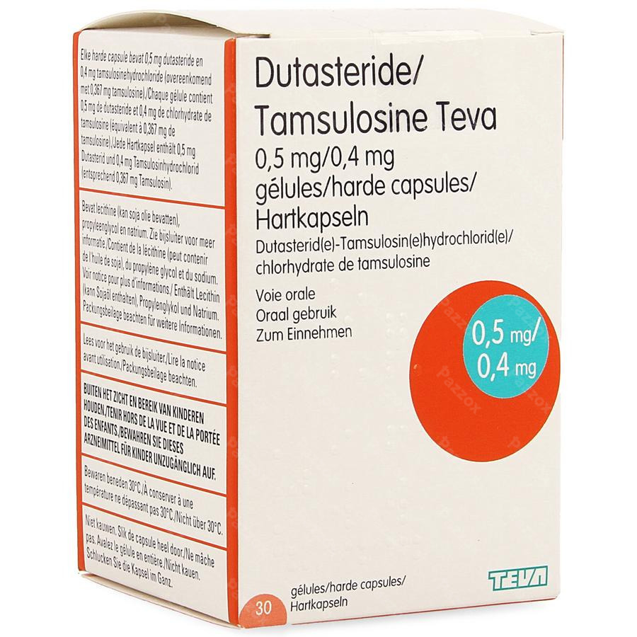 Dutasteride Tamsulosine Teva 0,5mg/0,4mg Caps 30