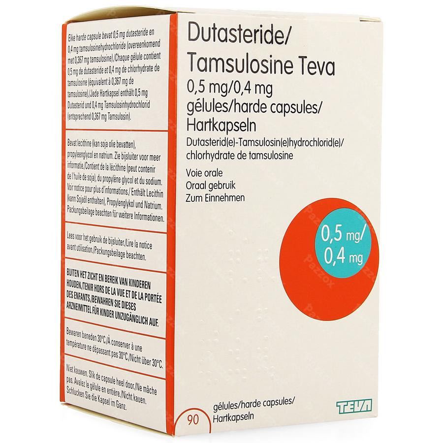 Dutasteride Tamsulosine Teva 0,5mg/0,4mg Caps 90