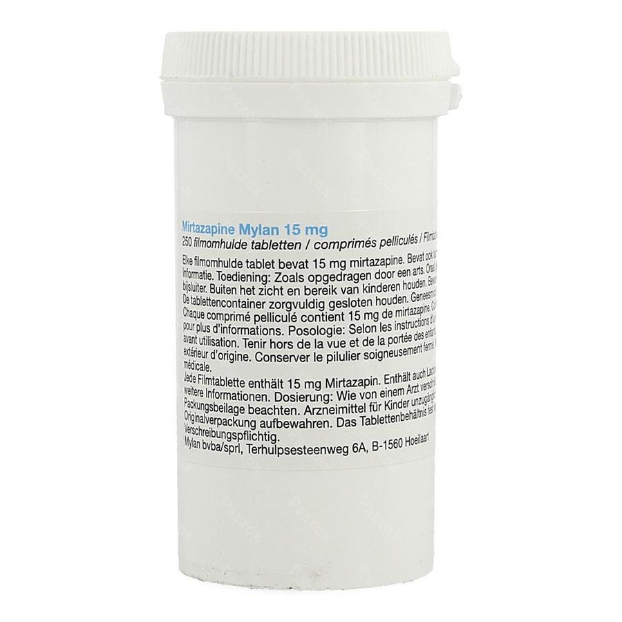 Mirtazapine Mylan 15mg Comp Pell 250 X 15mg Pot