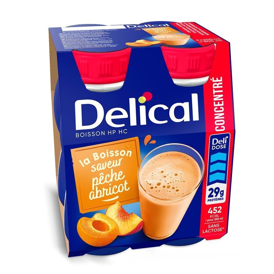 Delical Hp Hc Drank Geconc. Perzik Abrik. 4x200ml