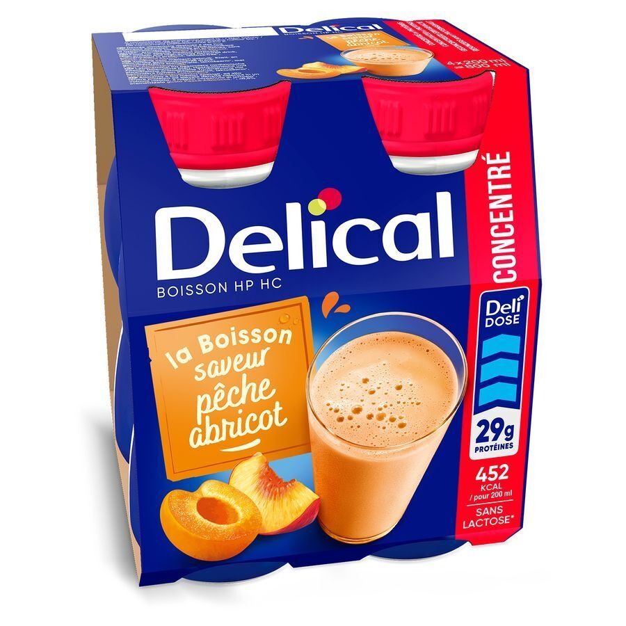Delical Hp Hc Drank Geconc. Perzik Abrik. 4x200ml