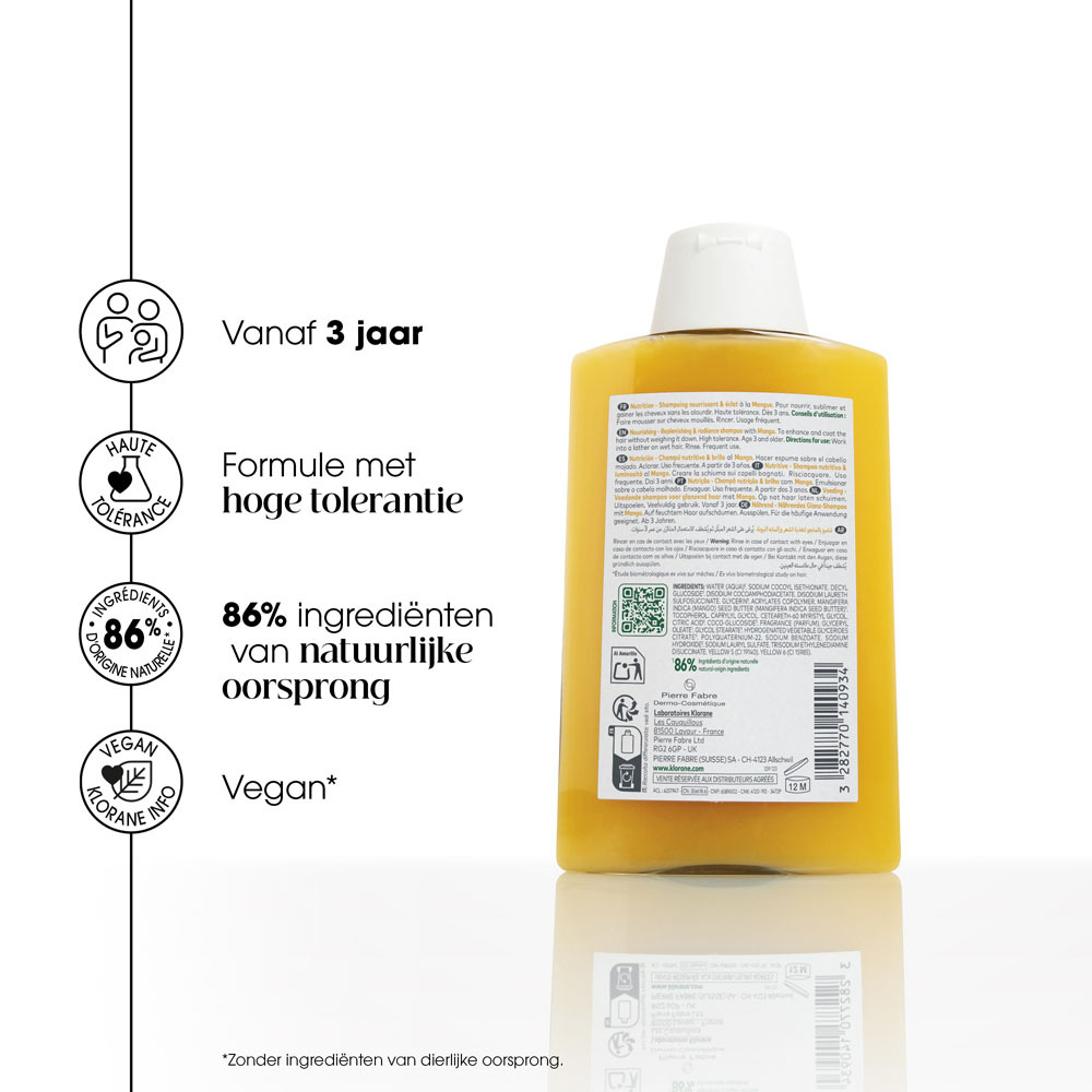 Klorane Voedende Shampoo Met Mangoboter Droog Haar 200ml