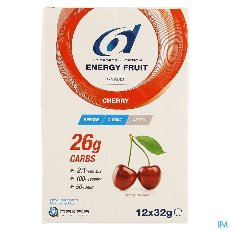 6d Sports Nutrition Energy Fruit Cherry 12x32g