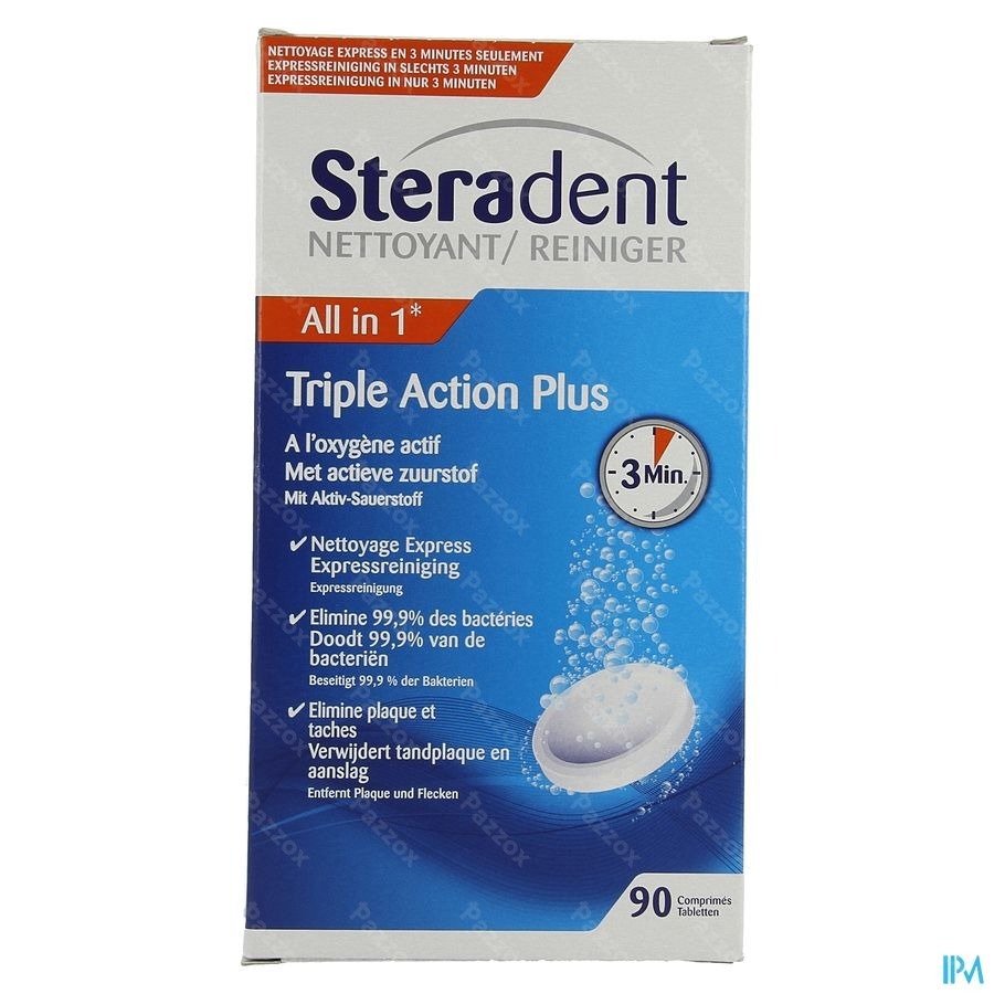 Steradent Triple Action Plus Tabl 90