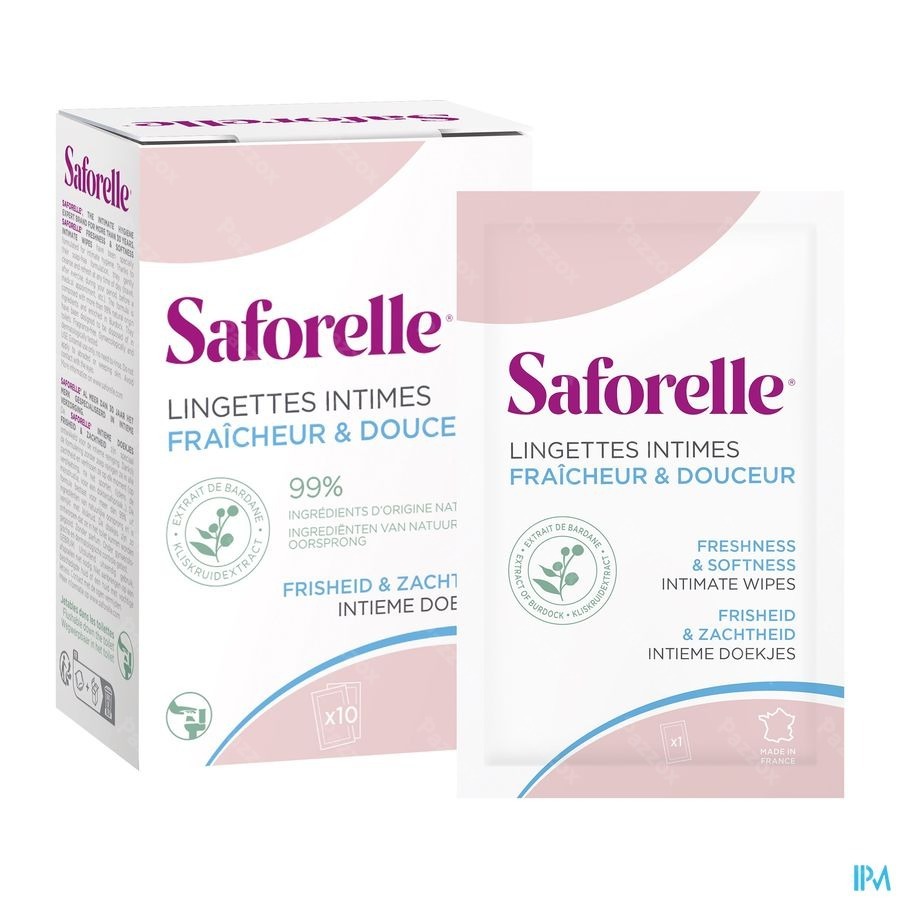 Saforelle Intieme Doekjes Flushable 10 Stuks