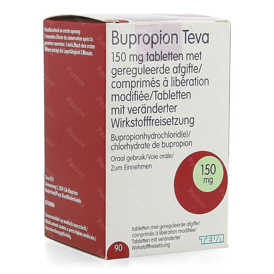 Bupropion Teva 150mg Liber.modifiee Comp 90