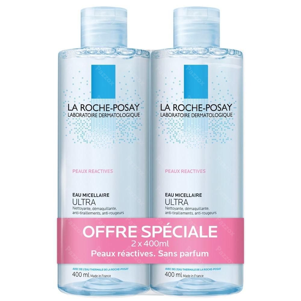 La Roche-posay Eau Micellaire Ultra Peau R&eacute;actives 2 X 400 Ml Promo 2&egrave;me -50%