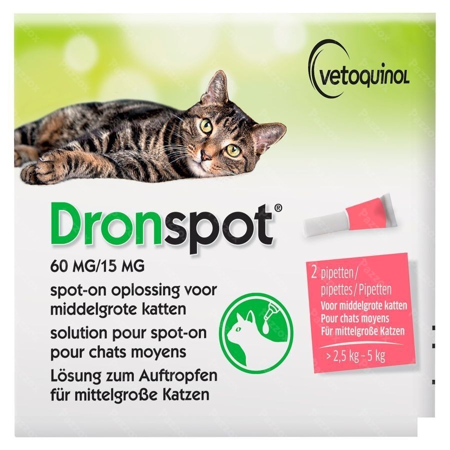 Dronspot 60mg/15mg Spot-on Chat Moyen>2,5-5kg Pip2