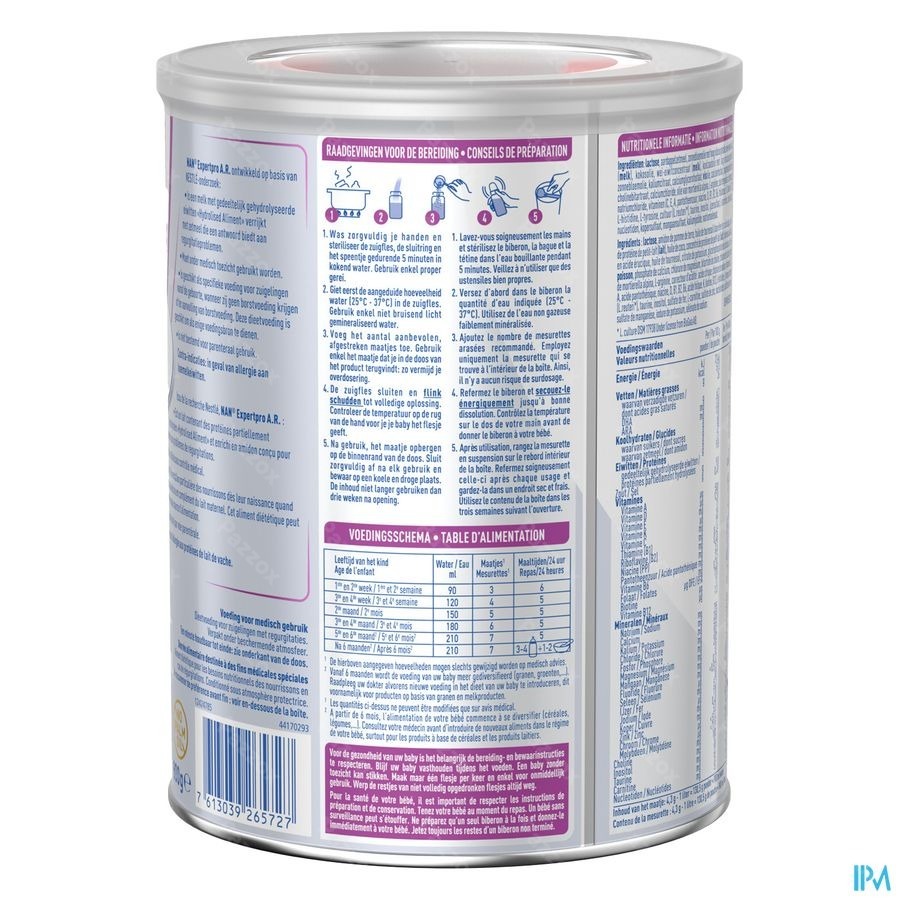 Nestlé Nan ExpertPro A.R. Lait Anti Régurgitations pour Nourrissons Bébé 0-12 Mois 800g
