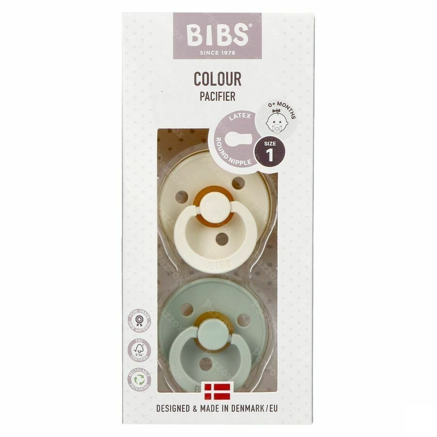 Bibs 1 Fopspeen Duo Sage Ivory