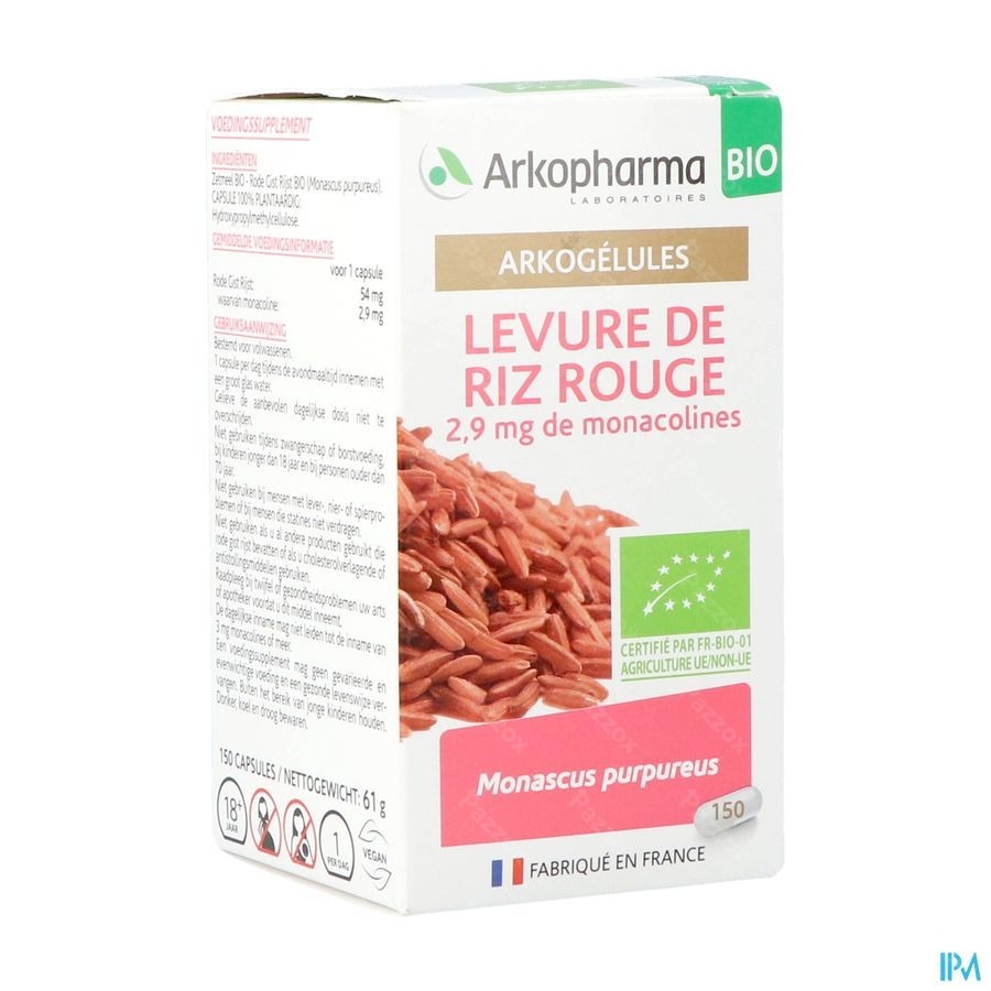 Arkogelules Levure Riz Rouge Bio Caps 150 Nf