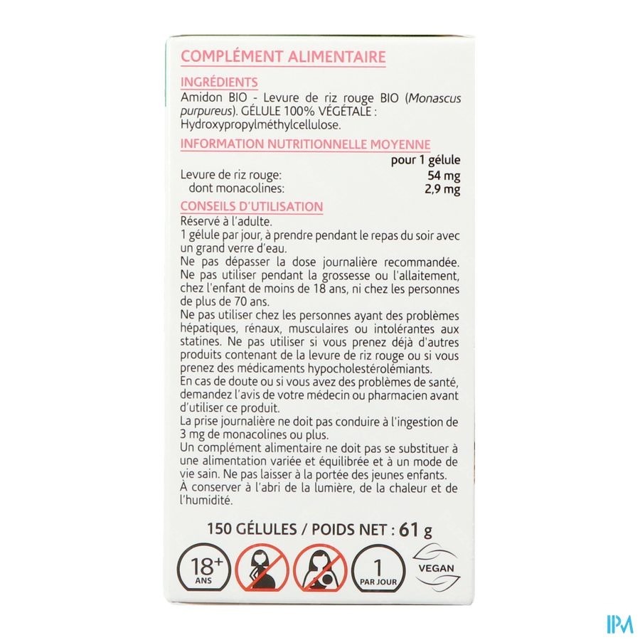 Arkogelules Levure Riz Rouge Bio Caps 150 Nf