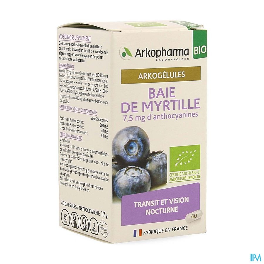 Arkogelules Myrtille Baie Bio Caps 40 Nf