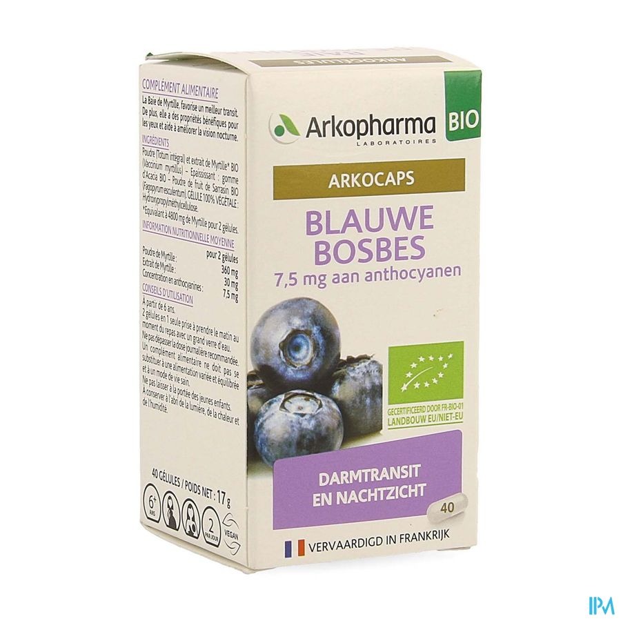 Arkocaps Blauwe Bosbesvrucht Bio Caps 40 Nf