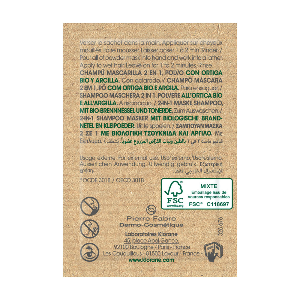 Klorane Capil. Masque Lavant Ortie 8x3g