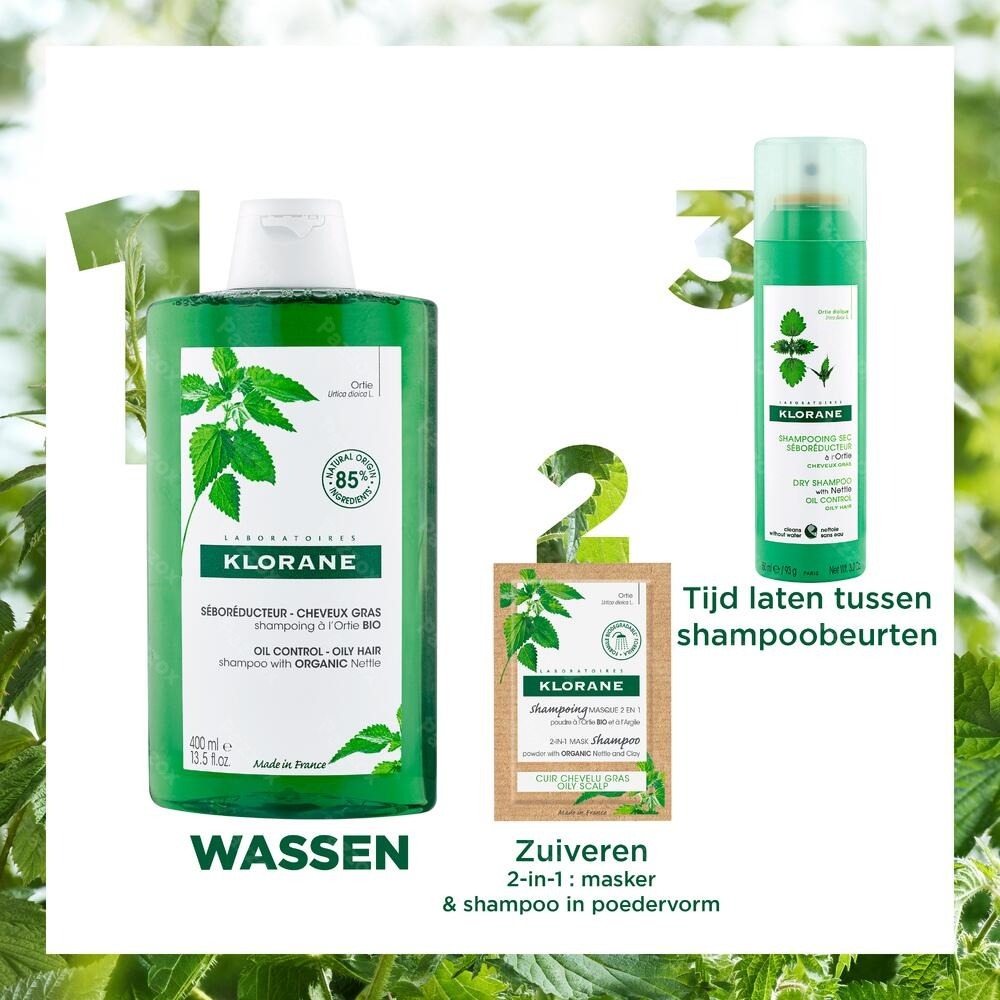 Klorane Sebumregulerende Shampoo Met Brandnetel Vet Haar 200ml