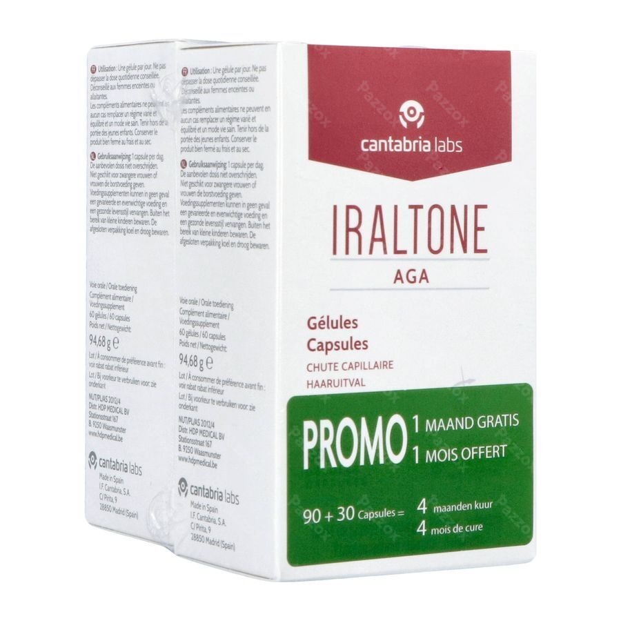 Iraltone Aga Chute Capillaire 90 + 30 Gélules