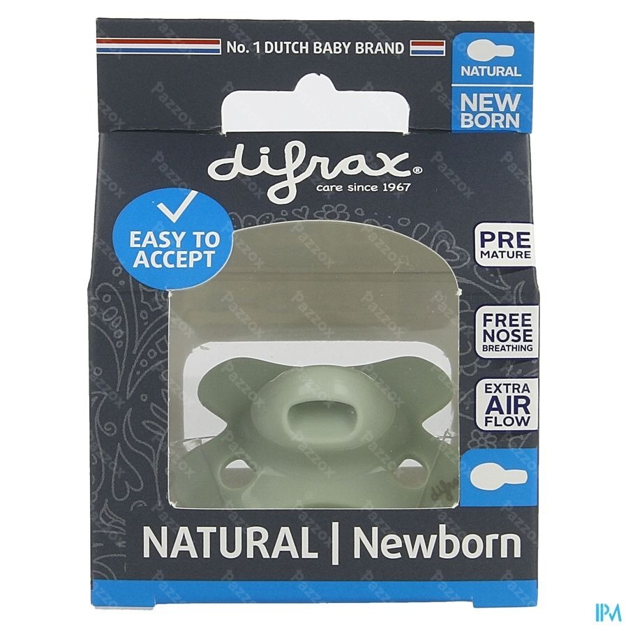 Difrax Sucette Natural Nouveau-né Pure Pistache