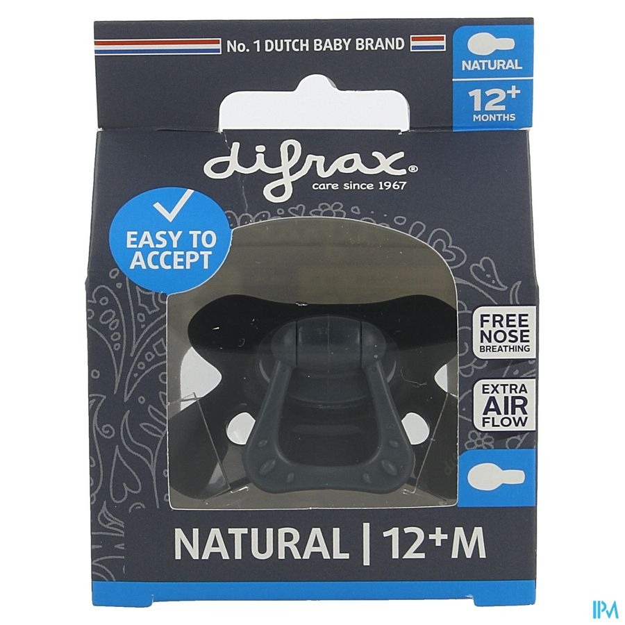 Difrax Sucette Natural 12m+ Pure Evening