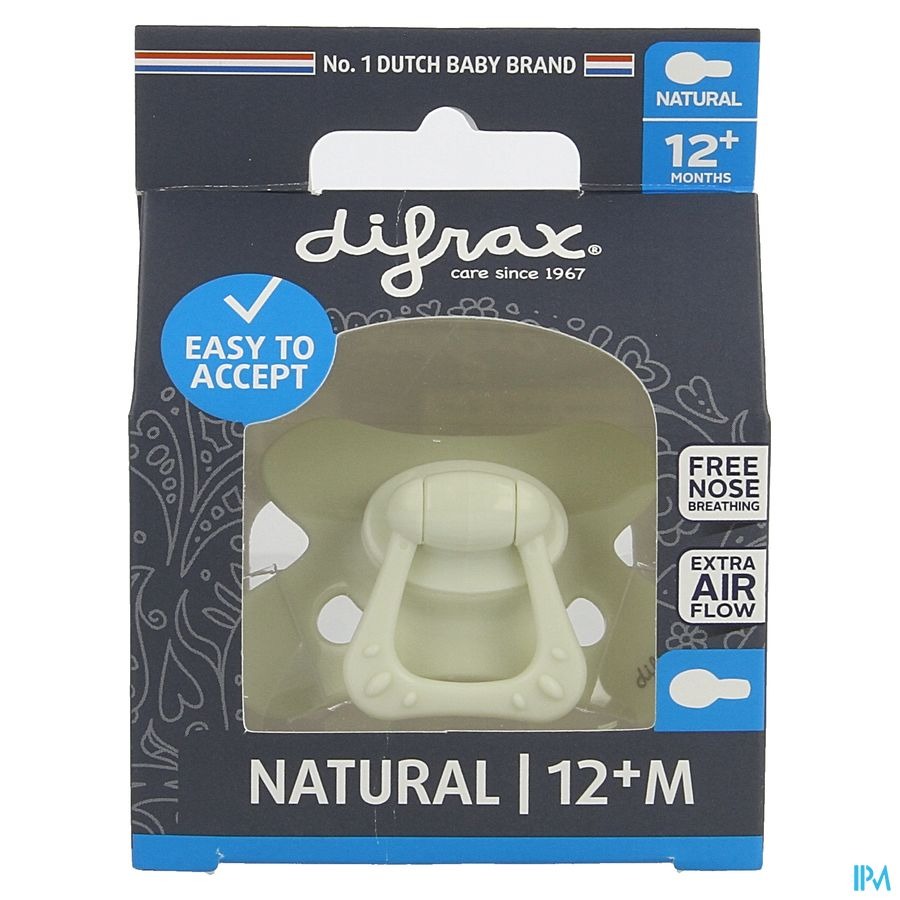 Difrax Sucette Natural 12m+ Pure Popcorn