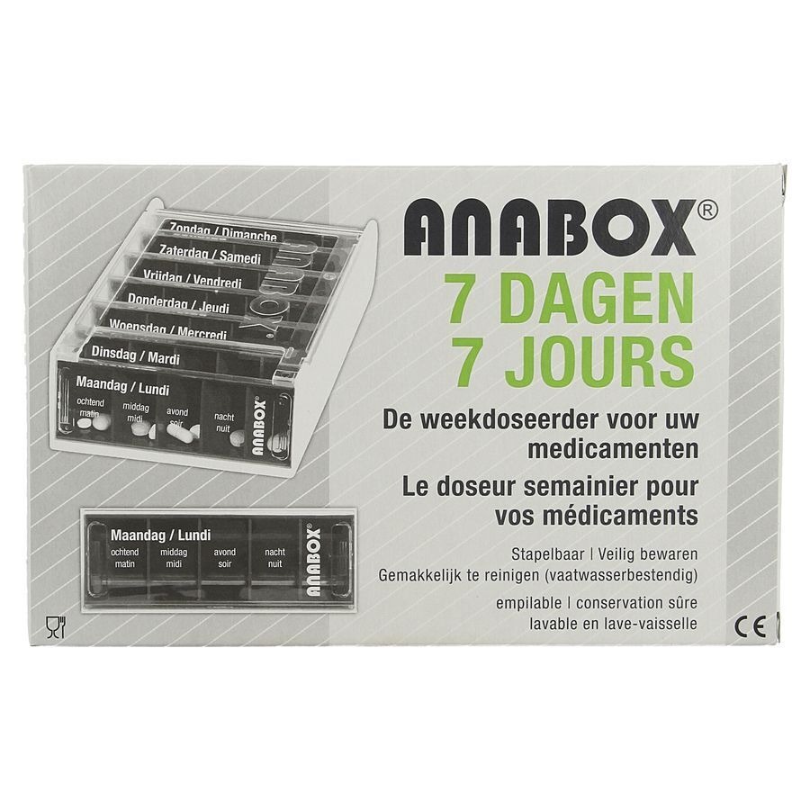 Anabox Pilbox 7 Dagen Kind Multicolor Nl/fr