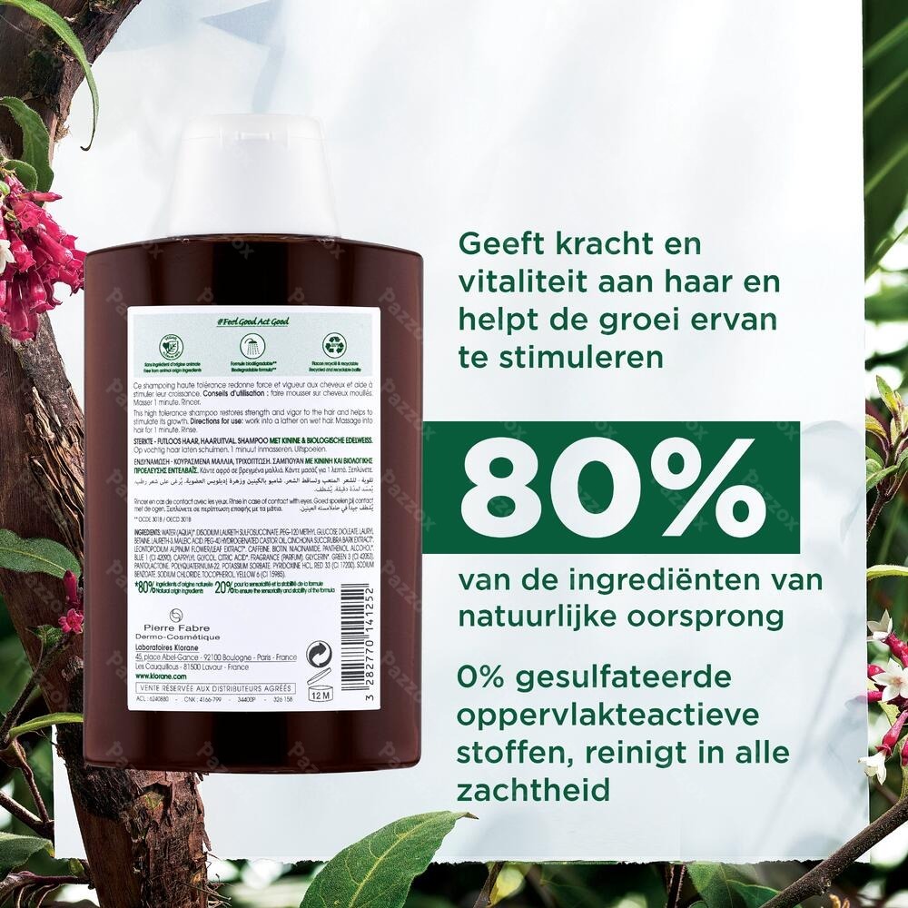 Klorane Haarversterkende Shampoo met Kinine & Edelweiss 200ml