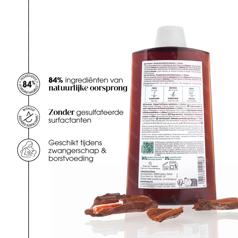 Klorane Haarversterkende Shampoo met Kinine & Edelweiss 200ml