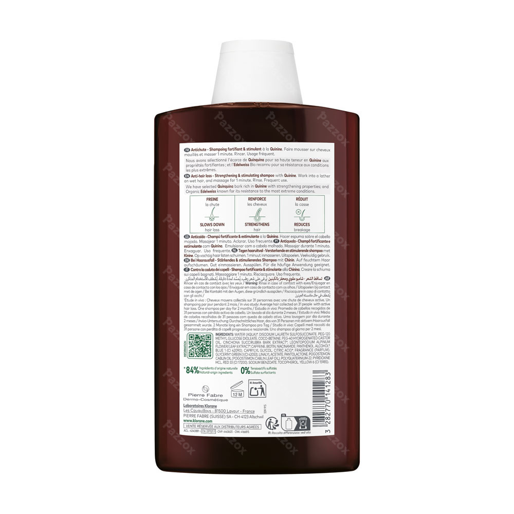 Klorane Shampoo Kinine & Edelweiss 400ml
