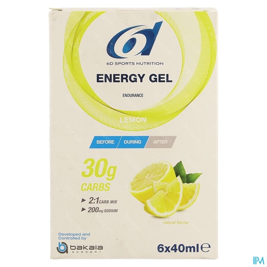 6d Sports Nutrition Energy Gel Lemon 6x40ml