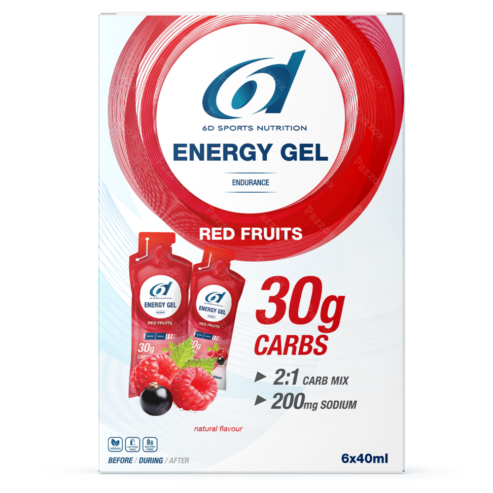 6d Sports Nutrition Energy Gel Rood Fruit 6x40ml