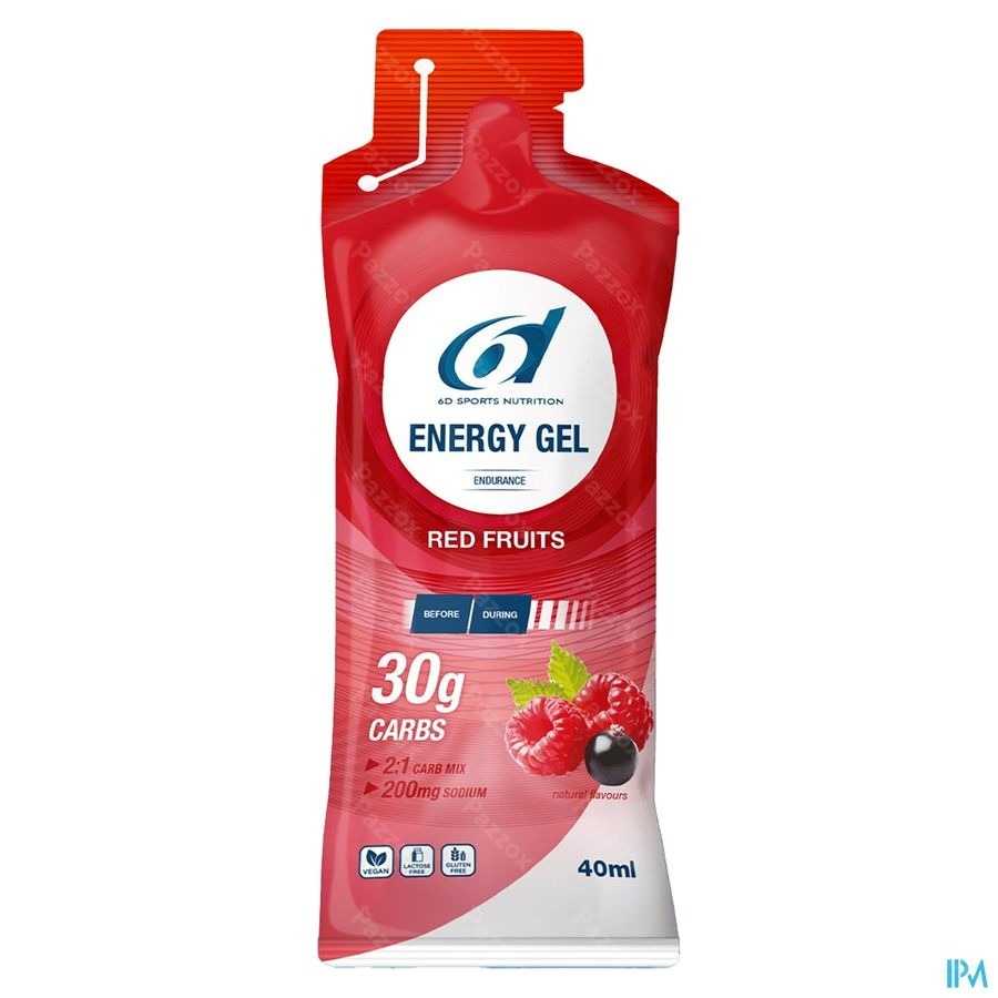 6d Sports Nutrition Energy Gel Rood Fruit 6x40ml
