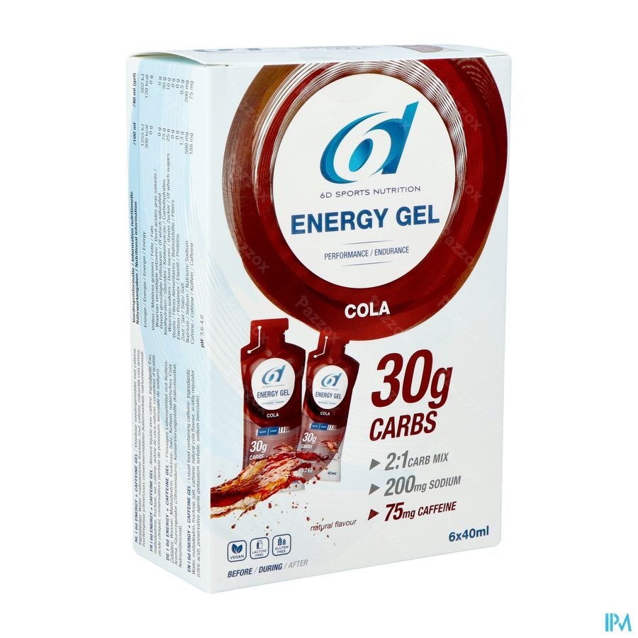 6d Sixd Energy + Caffeine Gel Cola 6x40ml