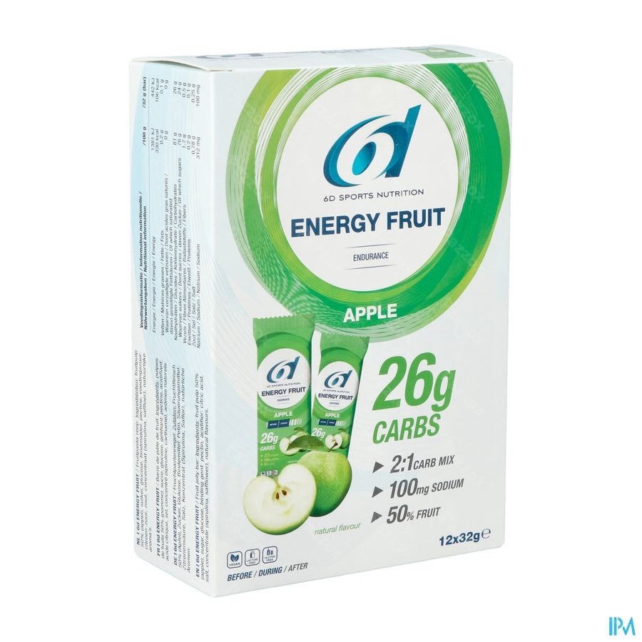 6d Sports Nutrition Energy Fruit Apple 12x32g