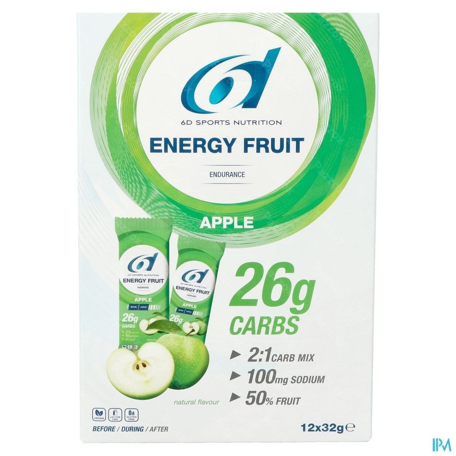 6d Sports Nutrition Energy Fruit Apple 12x32g