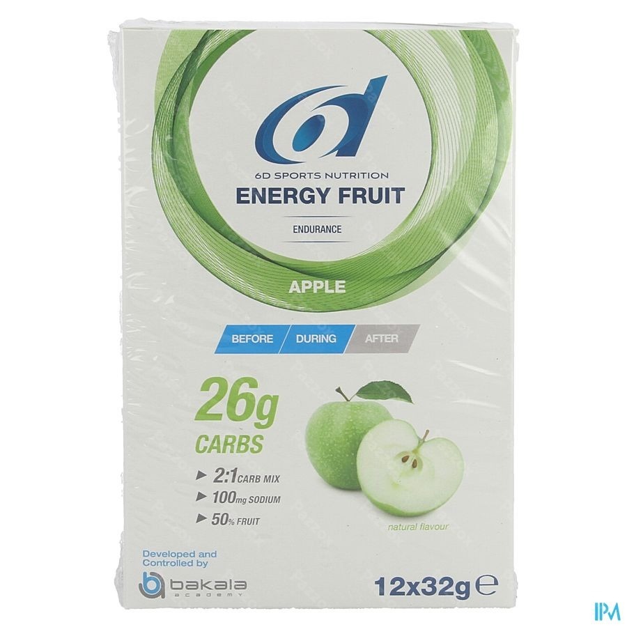 6d Sports Nutrition Energy Fruit Apple 12x32g