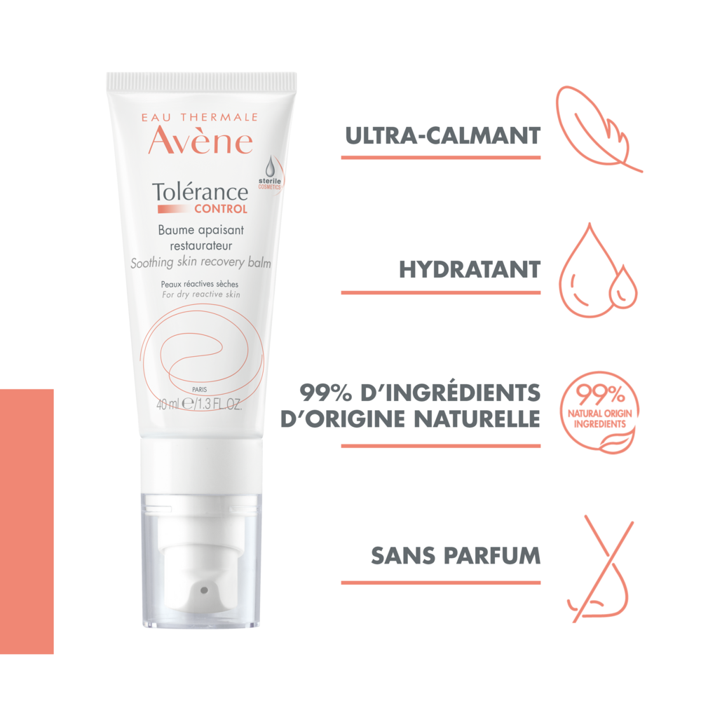 Avène Tolerance CONTROL Baume apaisant restaurateur, Peau réactive - intolérante sèche 40ml